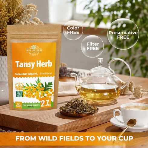 3 oz. 75g Dried Tansy Flowers Herb Tea (Tanacetum Vulgare L.) Pishma Herbal Tea