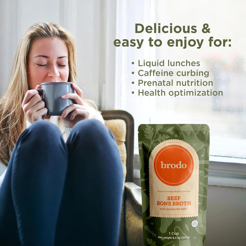 Pack 100% Slow-Simmered (6x 8.3oz) Brodo Classic Variety with Collagen & Protein, Includes Organic Chicken, Grass-Fed