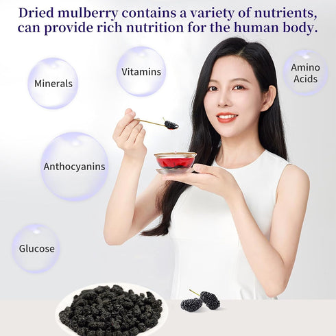 Mulberries Mulberries Mulberry 280g/10oz Premium Dried Black Dried Black Tea Herbal Tea No Sugar Added & No Additives