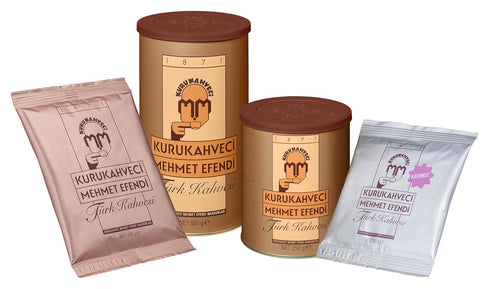 100% 1871, 17.6 OZ 500 Pack 2 KURUKAHVECI MEHMET EFENDI Turkish Coffee, Arabica, Finely Roasted Ground Coffee