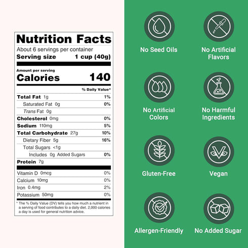 0g 2 Pack, 8 oz Love Grown Power Os Original High Protein Gluten-Free Cereal - Vegan, Certified Non-GMO, Added Sugar