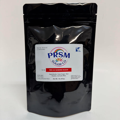 PRSM Sugar Co, LLC 14 1 lb PRSM Sugar Co Red AA Sanding Sugar, Dye Free, Allergen Free