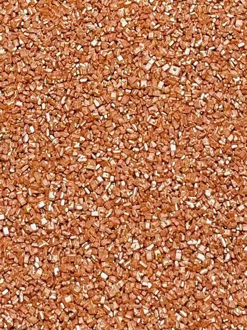 Sweet Evas SHIMMER METALLIC SPARKLING ROSE GOLD SUGAR CRYSTALS-Dairy Free,Gluten Free,Egg Free,Vegan,Soy Free,Nuts