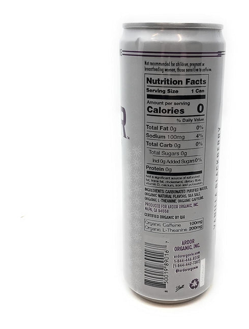 12 Oz Ardor, Water Sparkling Mountain Blackberry Oragnic, Fl