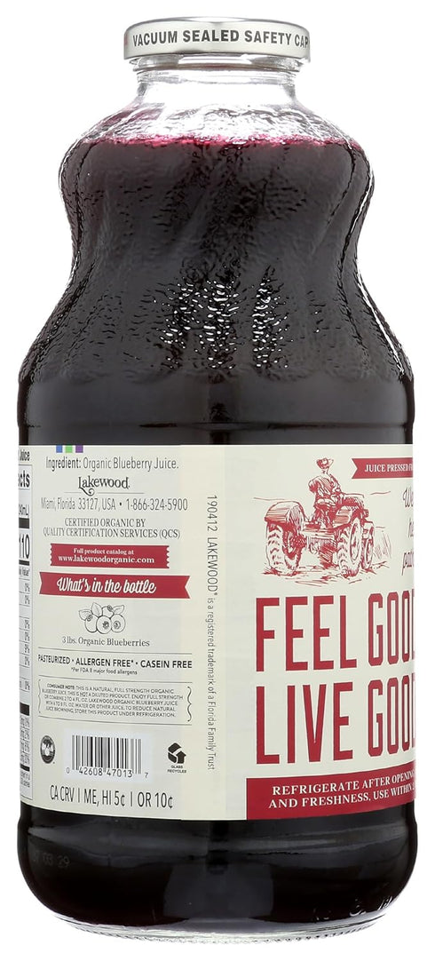 32 LAKEWOOD Organic Pure Juice, Blueberry, FZ