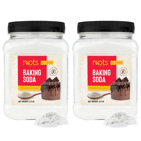 Roots Circle Baking Soda, Bulk Pack 2, 35oz Airtight Containers, Gluten-Free All-Purpose Sodium Bicarbonate