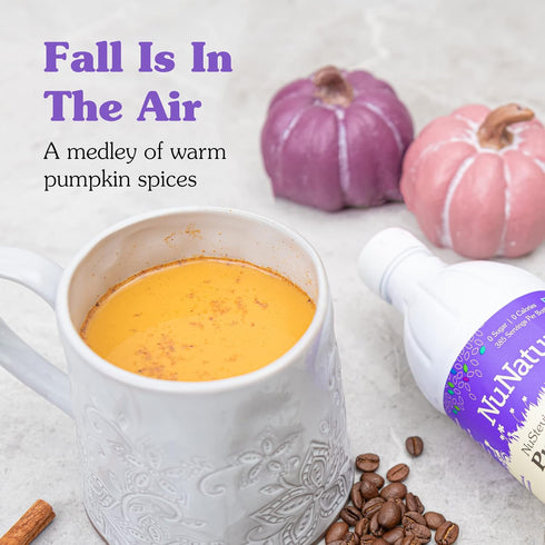 16 oz NuNaturals Stevia Syrup, Sugar-Free Sweetener, Plant-Based Sugar Substitute, Zero Calorie, Pumpkin Spice