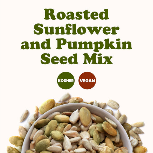 4 Food to Live Dry Roasted Sunflower and Pumpkin Seed Mix, Pounds Oven Roasted, No Oil added, Natural Snack, Rich