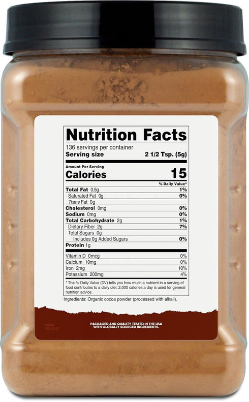 (1.5 Nutricost Pantry Organic Cocoa Powder Pounds Per Bottle) Non GMO, Gluten Free, Vegan, Baking Powder