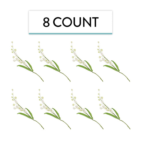 8 Count Global Sugar Art Lily of the Valley Sugar Cake Flowers Spray White, by Chef Alan Tetreault