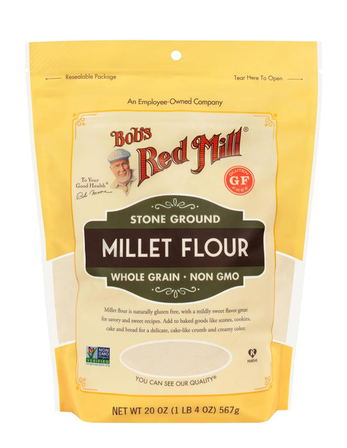 Bob's Red Mill Stone Ground Whole Grain, Millet Flour, 20 Ounce (Pack