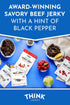 1.0 oz 12 Pack Think Jerky Classic Beef Jerky, Grass-Fed High Protein Beef, Gluten Free, No Antibiotics or Nitrates