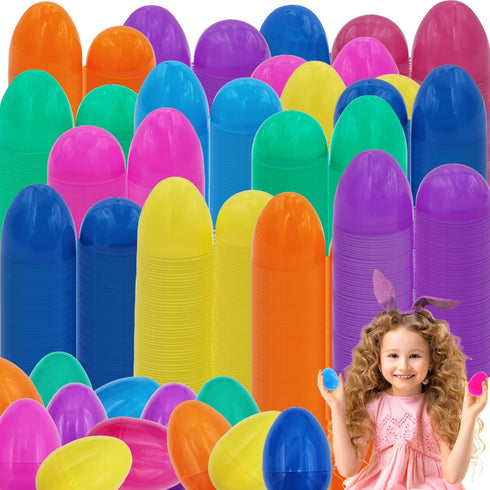 200-Pack 2.3" (200-Pack) The Dreidel Company Fillable Easter Eggs with Hinge Bulk Colorful Bright Plastic Easter Eggs