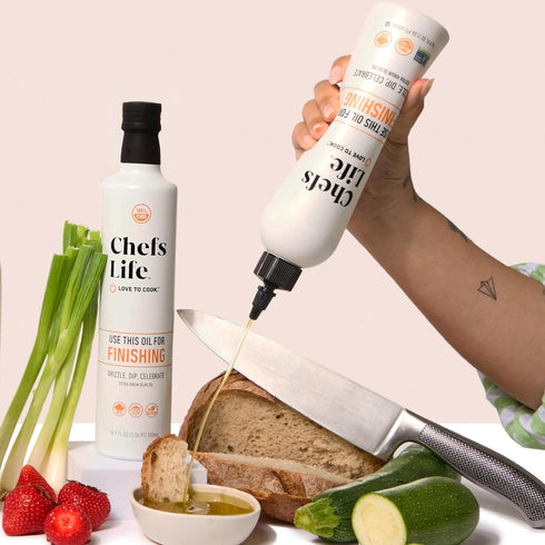 100% 16.9 Oz (1 Pack) Chefs Life Finishing Oil - Olive Oil Extra Virgin, Extra Virgin Olive Oil, EVOO, Perfect