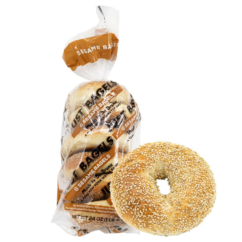 Just Bagels Sesame Bagels - 2 Packs Of 6 Bagels Per Pack