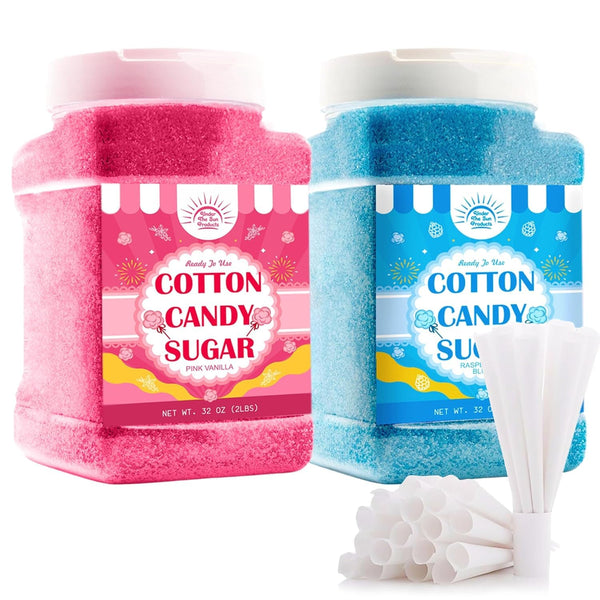 Under the Sun Products Cotton Candy Floss Sugar Pink Vanilla & Blue Raspberry (2 Pack, 3