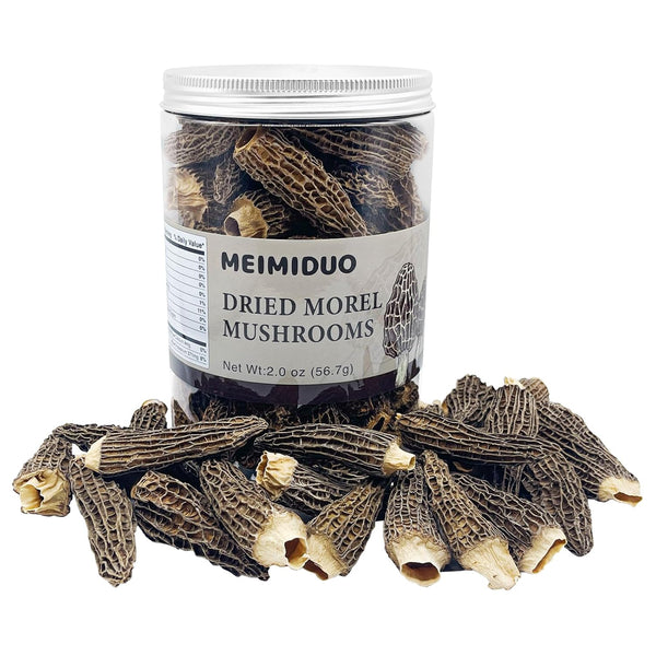 MEIMIDUO 2 Oz(56.7g) Grade AAA Dried Morel Mushrooms (Morchella Conica) for Cooking,