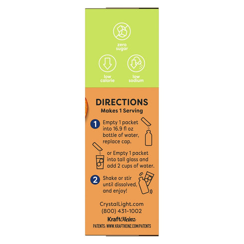 120 Packets, 0.07 oz Crystal Light Drink Mix, for Convenient On-the-Go Flavorful Hydration, Artificially Flavored Peach