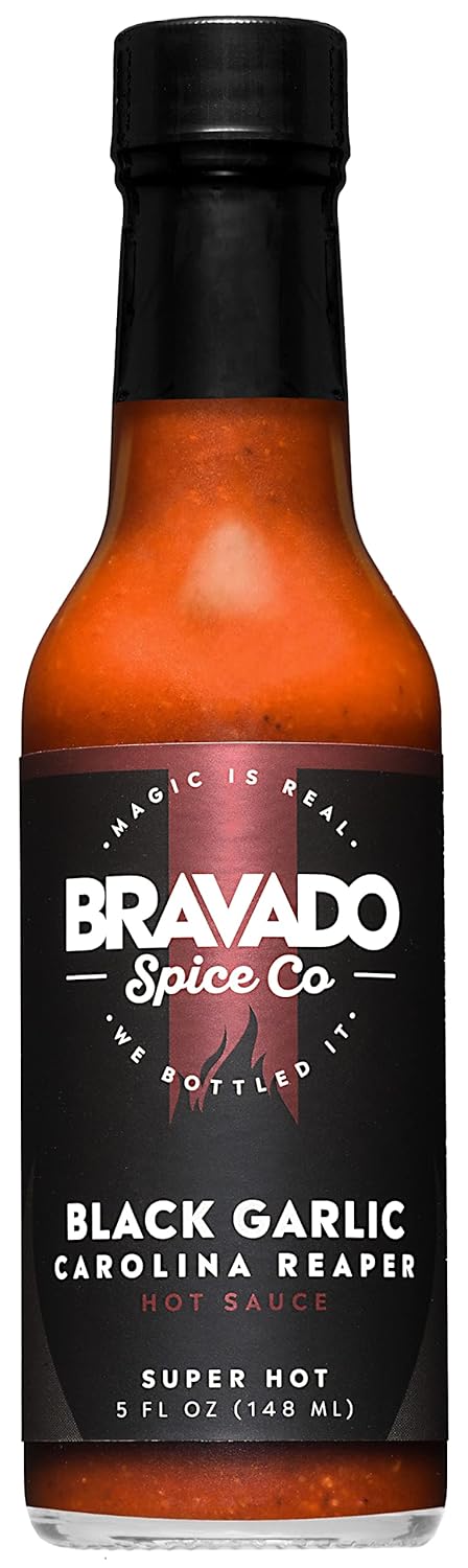 Bravado Spice Black Garlic Carolina Reaper Hot Sauce | Gourmet Sauce for