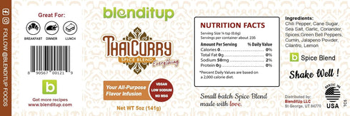 Thai Curry Spice Blend 5 oz – Gourmet Spices with Sea Salt, Healthy Addition to Any Dish, Low Sodium, No Gluten, No