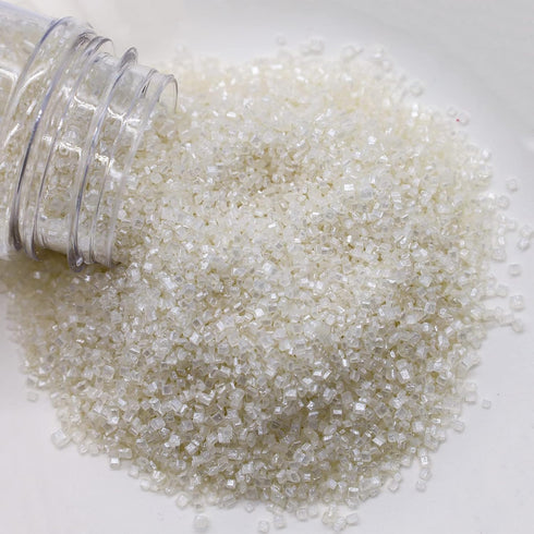LEBERY Sanding Sugar, White Edible Sprinkles for Cake Decorating, 3 oz Crystal Candy for Wedding Baking