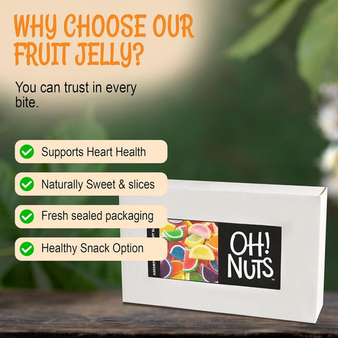 5lb Gummy (150 Oh! Nuts Jelly Fruit Slices Large Assorted Sugar Candy - Bulk Bag | Traditional Old Fashioned Chewy