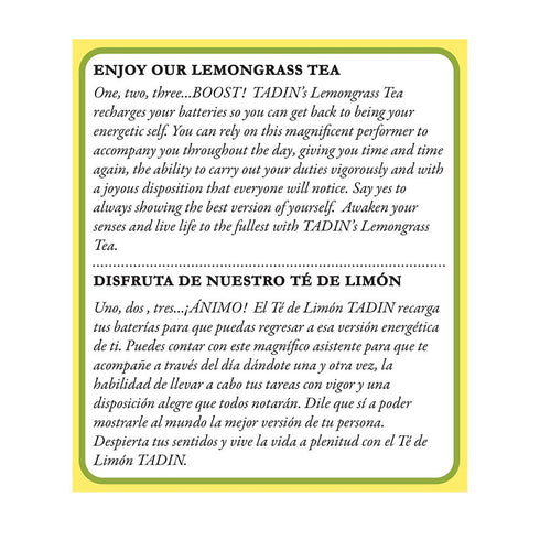 Lemongrass Lemon Tadin Tea - Te De Limon, Premium Tea for Nerves, PACK OF 2