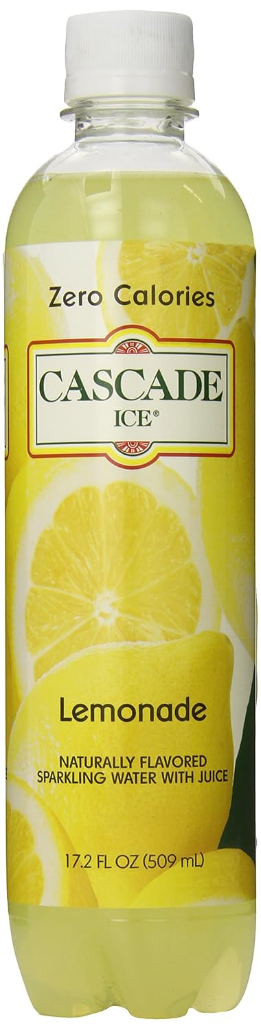 Cascade Ice Sparkling Water, Lemonade, 17.2 Ounce (Pack of 12)