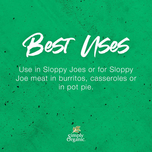 Simply Organic Sloppy Joe - Certified Organic, Gluten-Free, 1.41 oz, Pack of 4