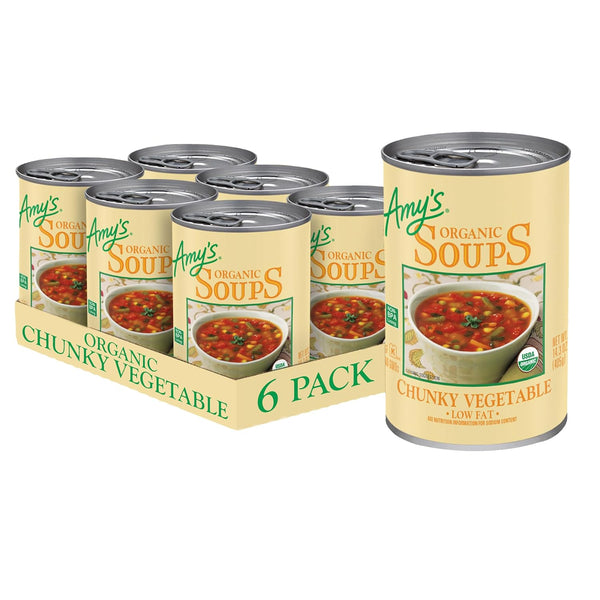 Amy's Soup, Vegan, Gluten Free, Organic Chunky Vegetable, Low Fat, 14.3 Ounce