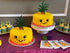Palksky Glitter Big Pineapple Cake Topper Set, Tropical Hawaiian Aloha Luau Themed Party Decoration (6.8x5.8inch)