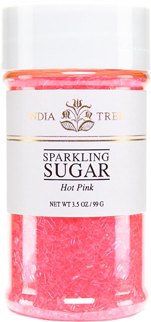 Pure Hot Pink Sparkling Sugar - Shimmery Sugar Sprinkles for Baking and Decorating, 3.5 Oz Jar (Pack of 1)