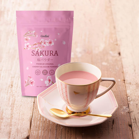 GRELIM Sakura Powder Premium Original Cherry Blossom Powder for Baking, 4.23 Oz, Made in Kanagawa, Perfect for