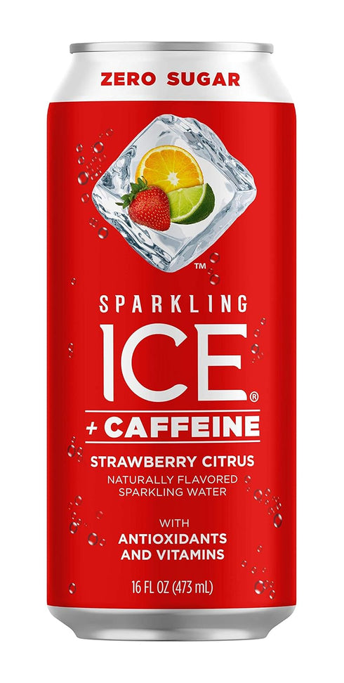 Sparkling ICE (Pack 12) (Pack 12) +Caffeine Strawberry Citrus Sparkling Water Of and , Cherry Limeade Sparkling Water