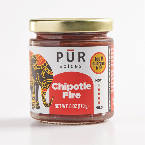 Set 6oz (Pack 3) PUR Spices Tasty Gift Box I of Three Hot Sauces and Cooking Pastes I Recipe Card and Jar Opener