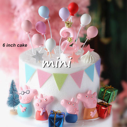 Ercadio Balloon Cupcake Toppers, 6 Colors Resin Round Shape 3D Balloons Cake Picks for Baby Shower Boys Birthday Party