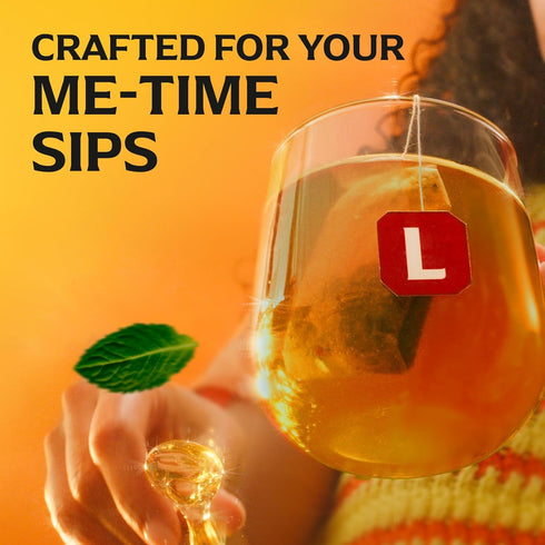 20 Lipton Smooth Mint with Lemon Peels Tea Bags, caffeine free Tea, Fruit and Herbal Tea, Individually Wrapped, Tea
