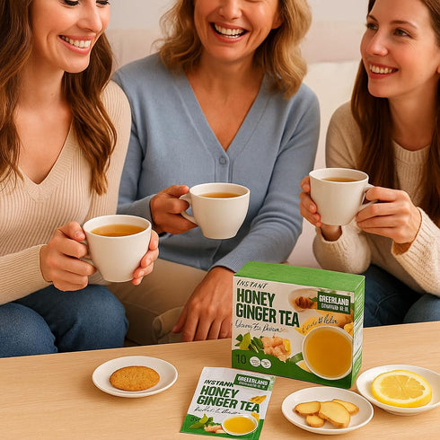 Generic 20 12.70 oz Ginger Green Tea Honey Flavor Instant Sachets - Natural Clean Fresh Nutty Taste - Gluten Free Total