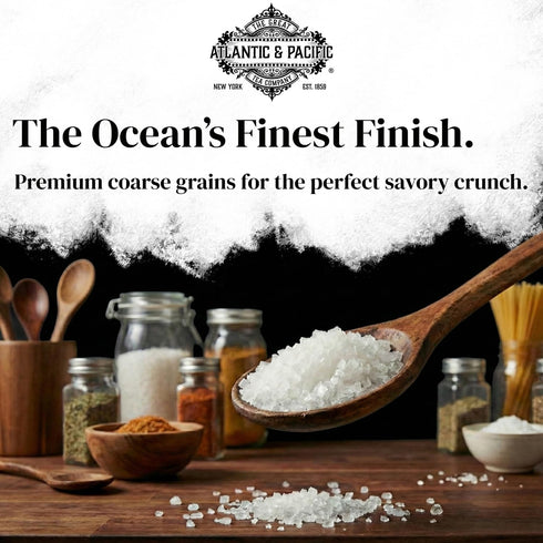 16 oz, A&P Oceans Gem Coarse Sea Salt, Natural Unrefined Salt with Large Crystals for Cooking, Grinders & seasoning