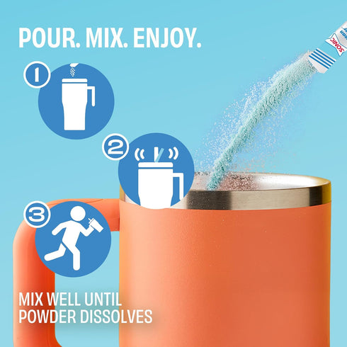 6 3 (18 Sonic Singles to Go Powdered Drink Mix, Ocean Water, Sticks per Box, Boxes included Sticks Total)