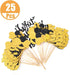 25 Pcs Glitter Bumble Bee Cupcake Toppers, What Will It Bee Cake Topper, Gender Reveal Party Decorations