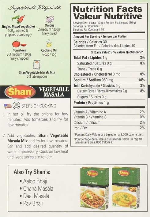 Shan 100g (pack 3) Vegetable Masala Mix -