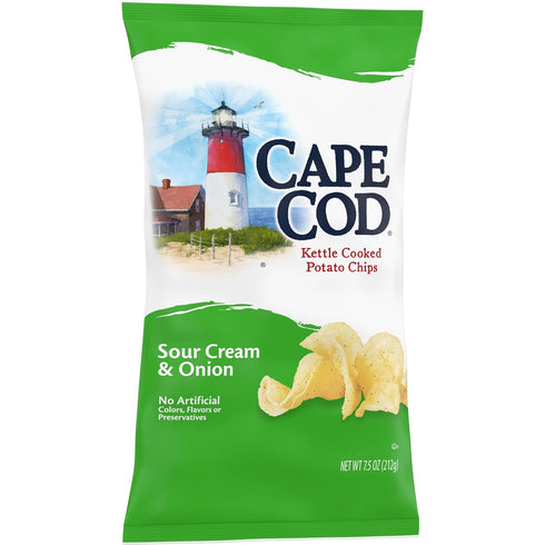 7.5 Oz Cape Cod Potato Chips, Sour Cream and Onion Kettle Cooked Chips