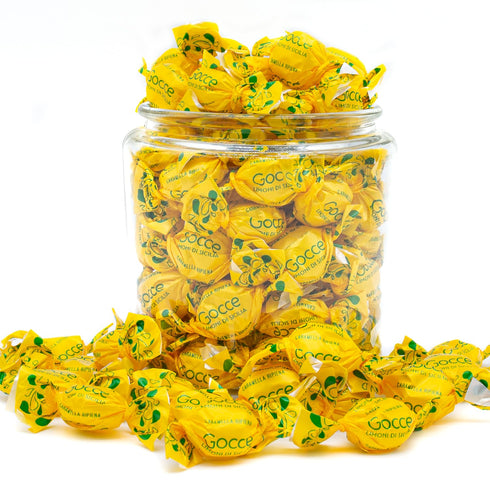 1 lb Italian Lemon Drops Hard Candy | Real Sicilian Lemon Juice | Hard Shell with Liquid Center, Individually Wrapped
