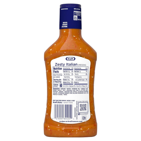 Kraft 16 oz Zesty Italian Salad Dressing, fl Bottle