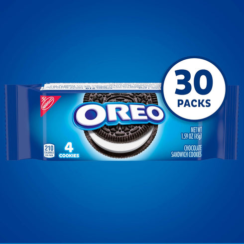 30 Packs (4 Pack) OREO Chocolate Sandwich Cookies, Snack Cookies Per