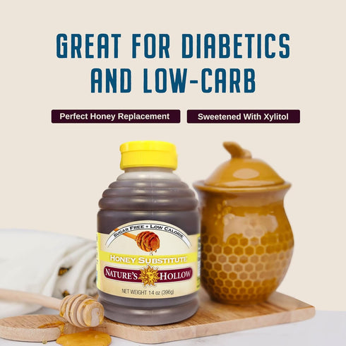 Pack 2 Nature's Hollow Sugar Free Honey Substitute: Gluten Free, Vegan, and Keto Honey - Zero Sugar Honey Xylitol