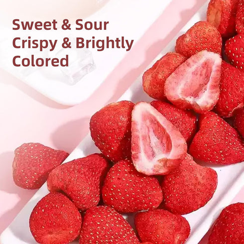 Awzag 8.82 Oz Freeze Dried Strawberries Crispy Freeze-Dried Whole Strawberries Intense Sweet & Tart Flavor Natural