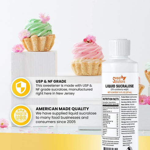 25% 8 oz. (2- Pack) Concentrated Liquid Sucralose Sweetener, Concentrated Sugar Alternative, Bulk for Drinks, Food