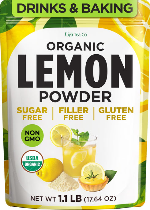 Organic Lemon Juice Powder, 1.1 Lb Bulk Size - 100% Freeze Dried,
